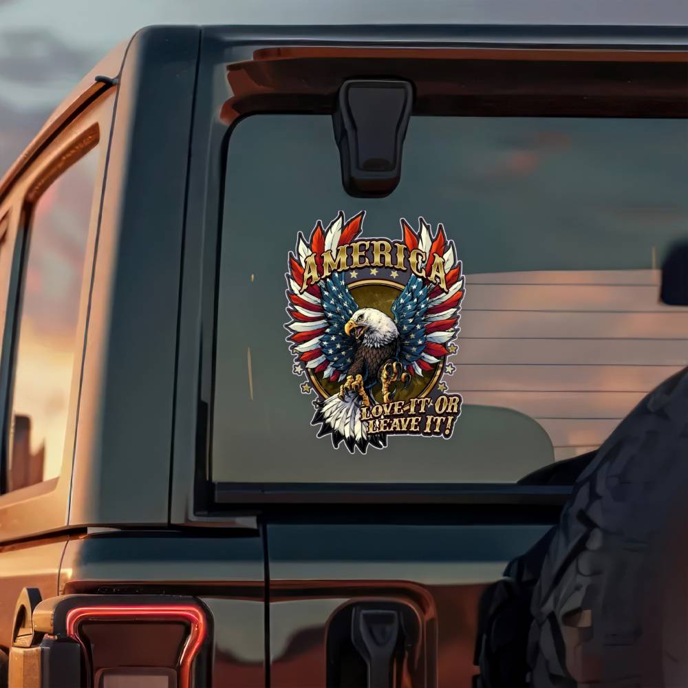America Eagle Love It Or Leave It Car Window Decal Sticker LM32 897329