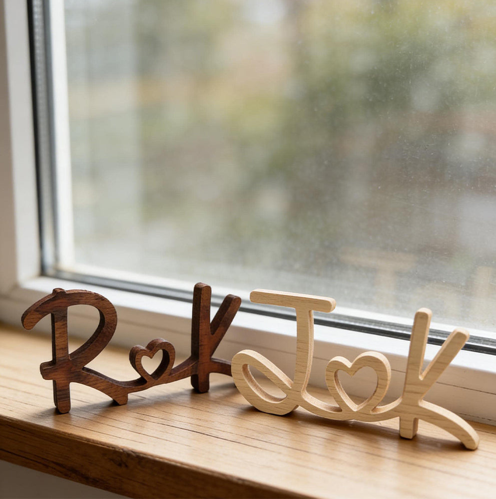 Personalized Couples Initials Wooden Sign with Heart - Anniversary Valentine Wedding Gift for Couples LM32 899175