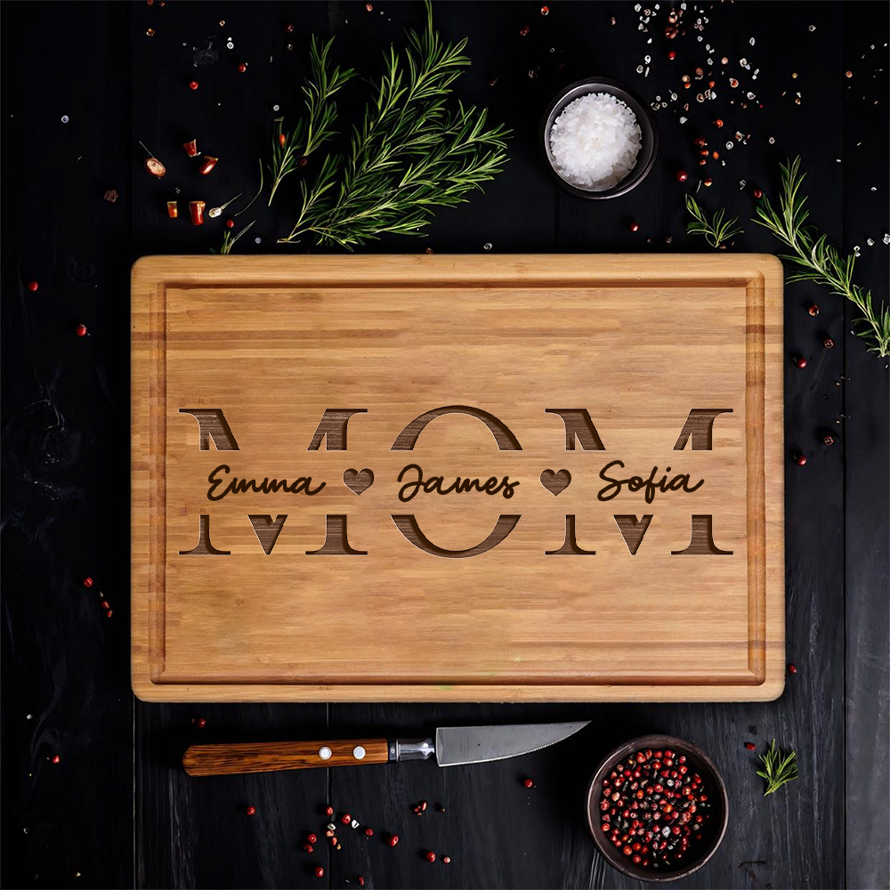 Custom Mom and Kids Names Cutting Board, Mother’s Day Gift for Mom TH10 898761