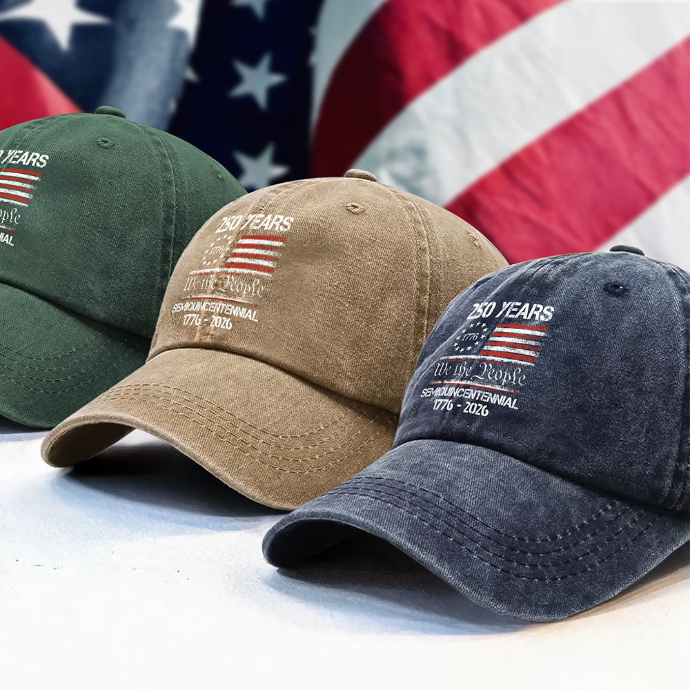 America’s 250th Anniversary United States Semiquincentennial Washed Denim Baseball Cap HO82 900344