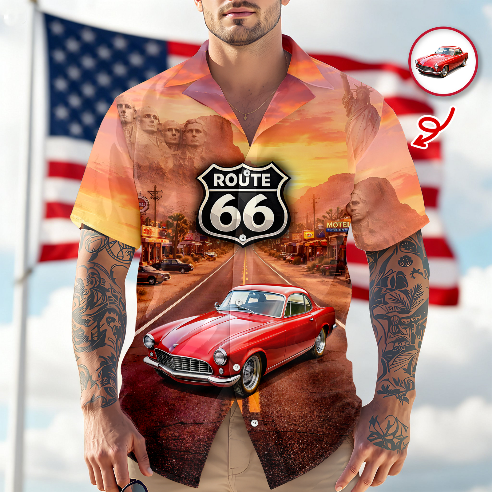 Custom Photo 100 Year Of Route 66 America 250th Anniversary CH07 910500
