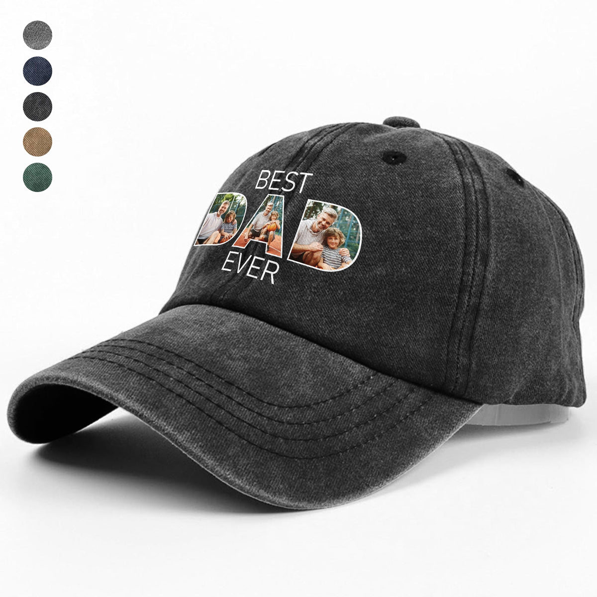 Custom Photo Best Dad Ever Washed Baseball Denim Cap TH10 894423