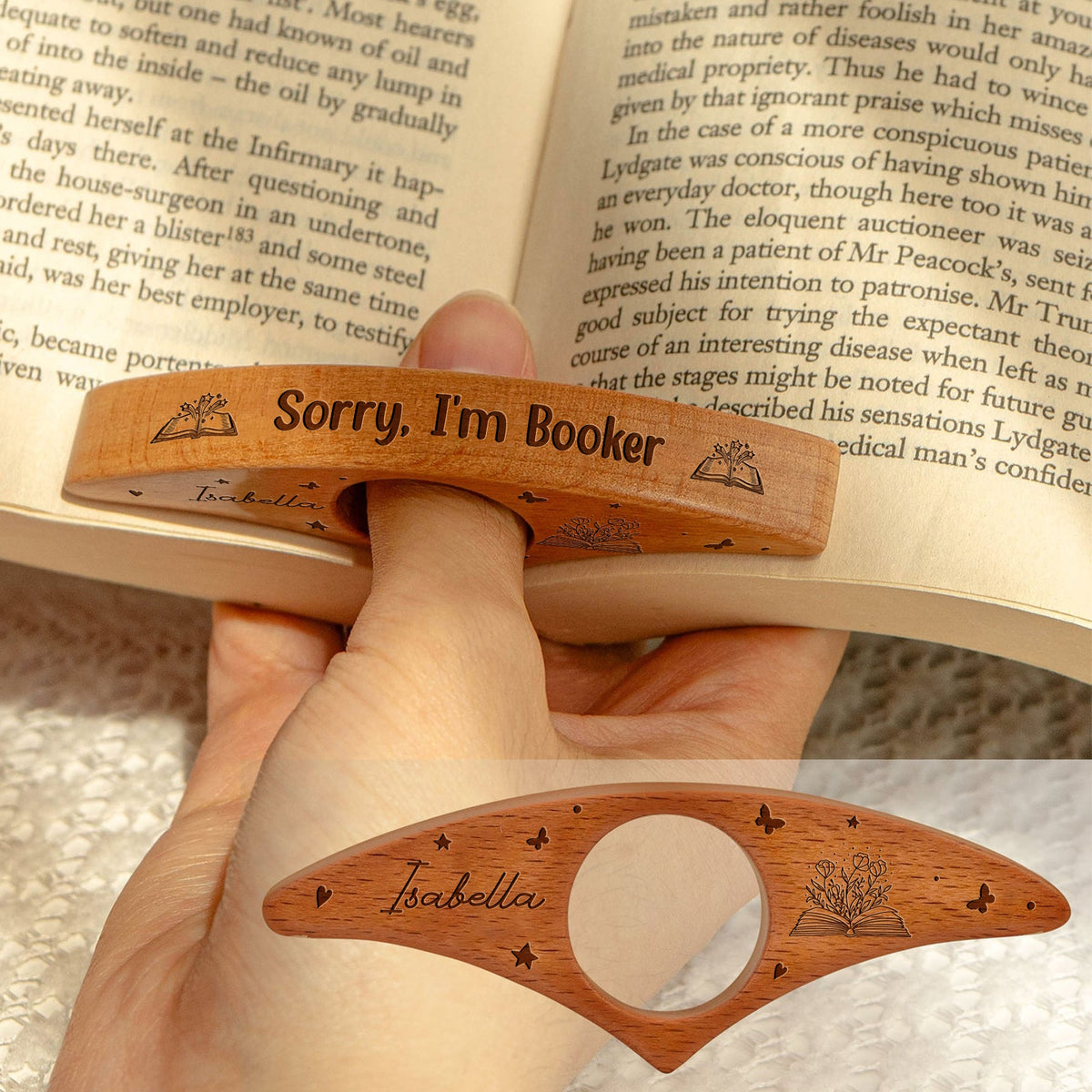 Sorry, I'm Booker Personalized Engraved Book Page Holder Funny Gifts For Book Lovers CH07 899556