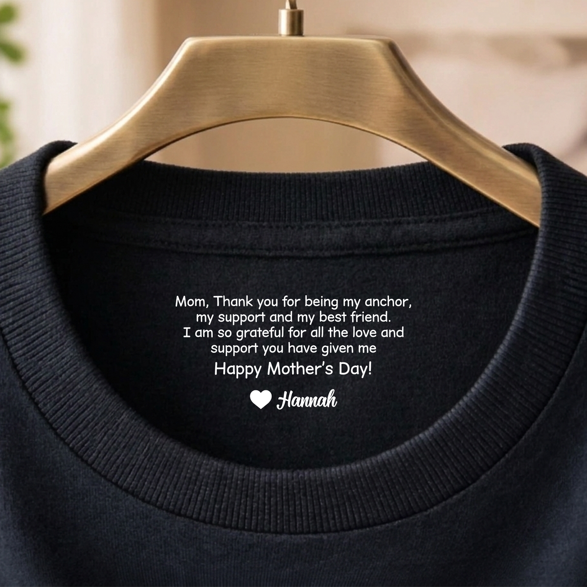 Mom, Thank You For Being My Best Friend Neck Print Tee Personalized Mother’s Day Quote Shirt CH07 910942