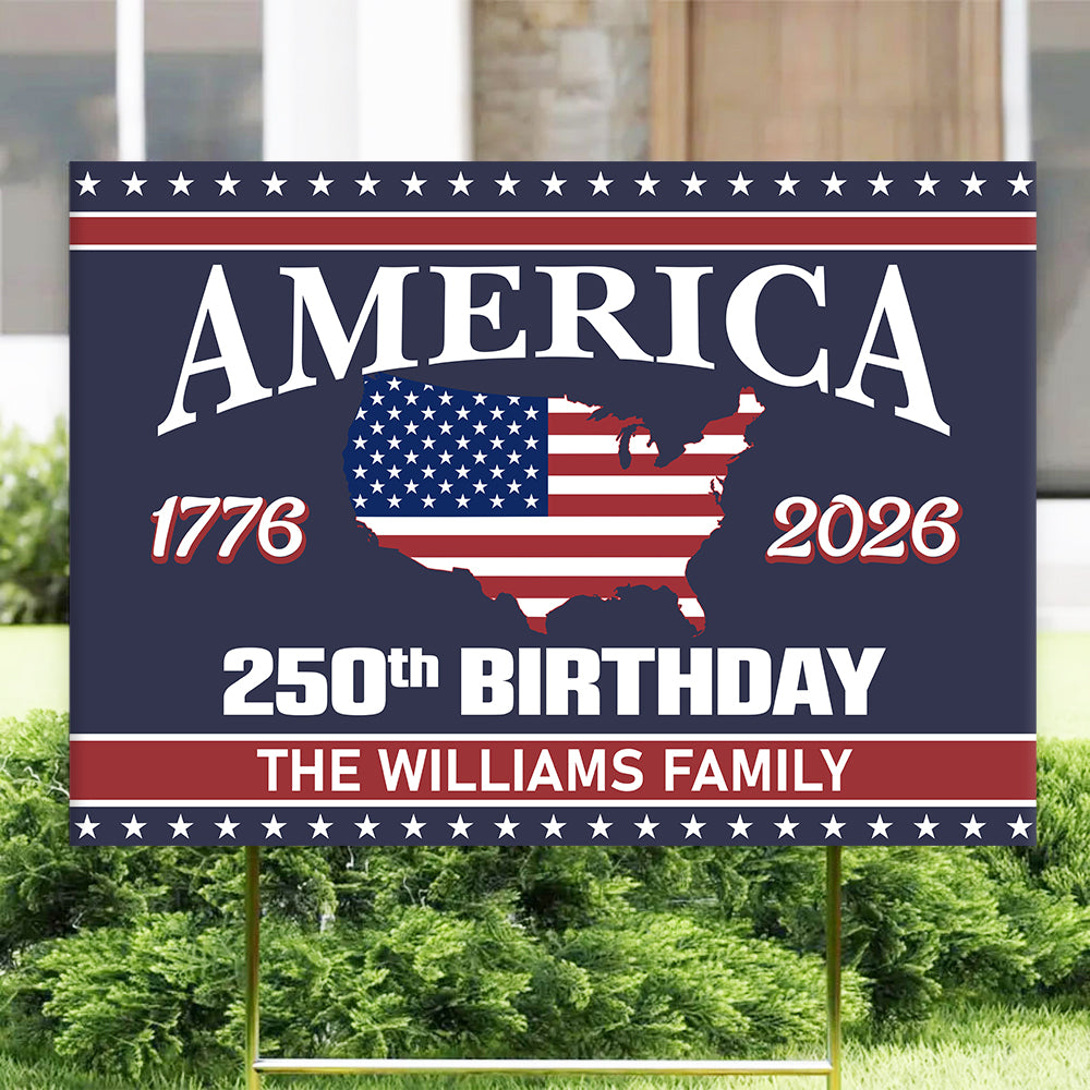 250 Years Of America Birthday 1776-2026 Garden Yard Sign HO82 894602