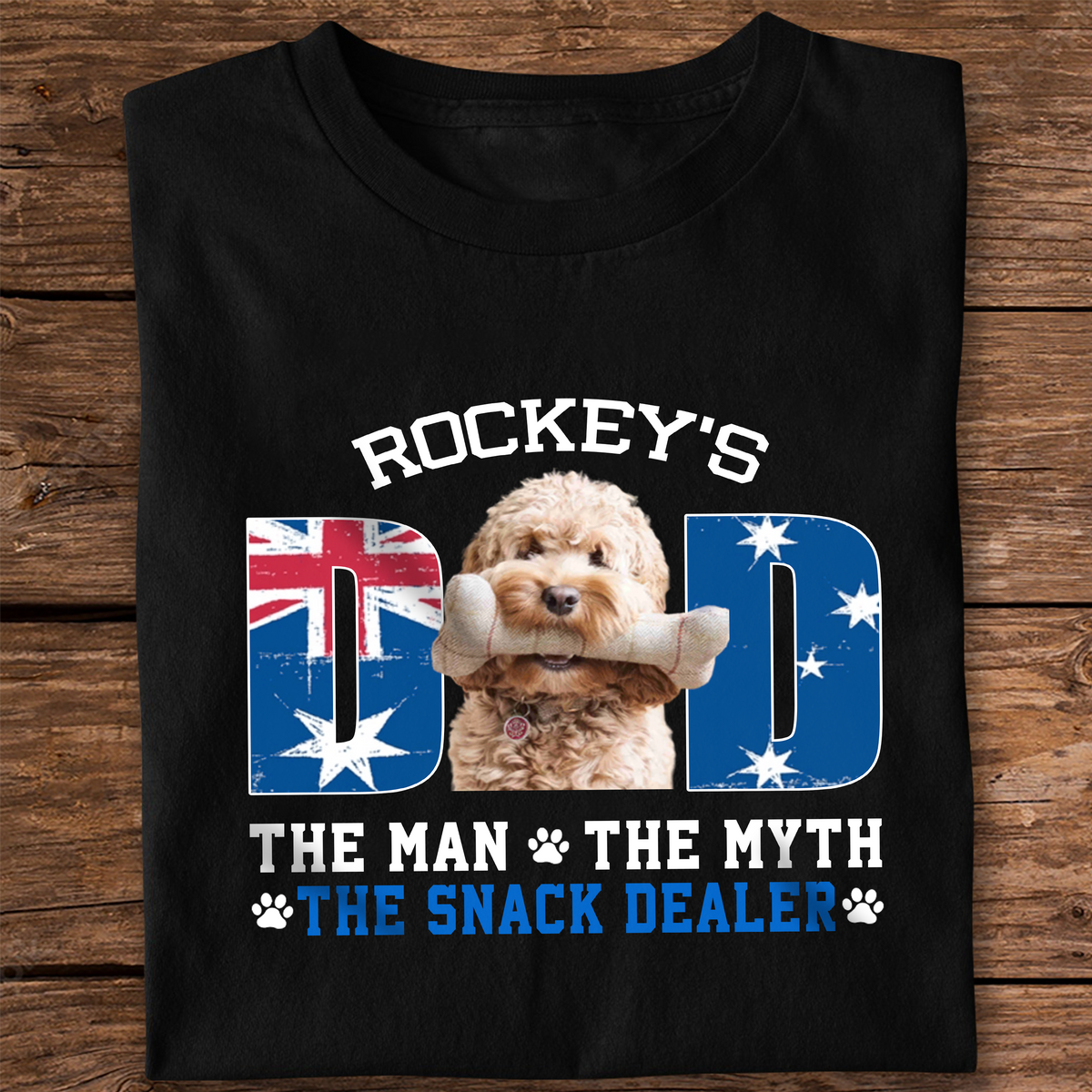 Custom Photo Dog - Dog's Dad The Man The Myth The Dealer Australia Flag Dad Shirt HA75 892880