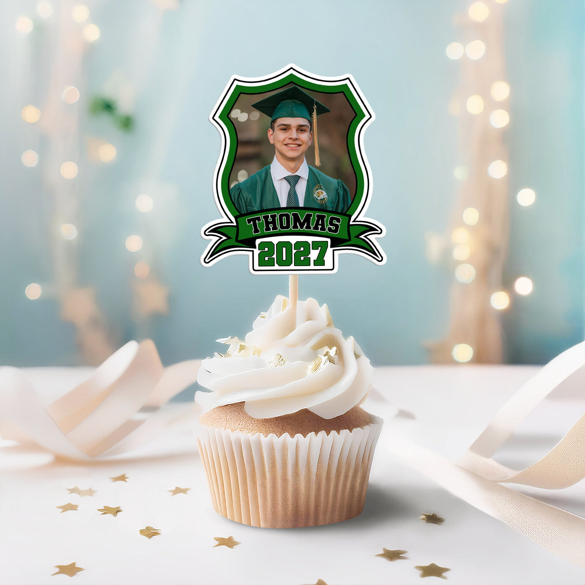 Custom Photo Class of 2026 Cupcake Toppers Graduation Party Decor Gift CH07 895334