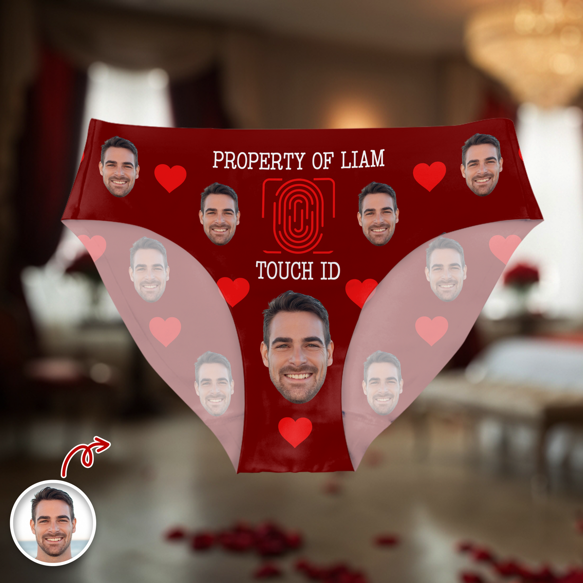 Property Of Husband Boyfriend Photo Personalized Funny Face Underwear for Women CH07 910136