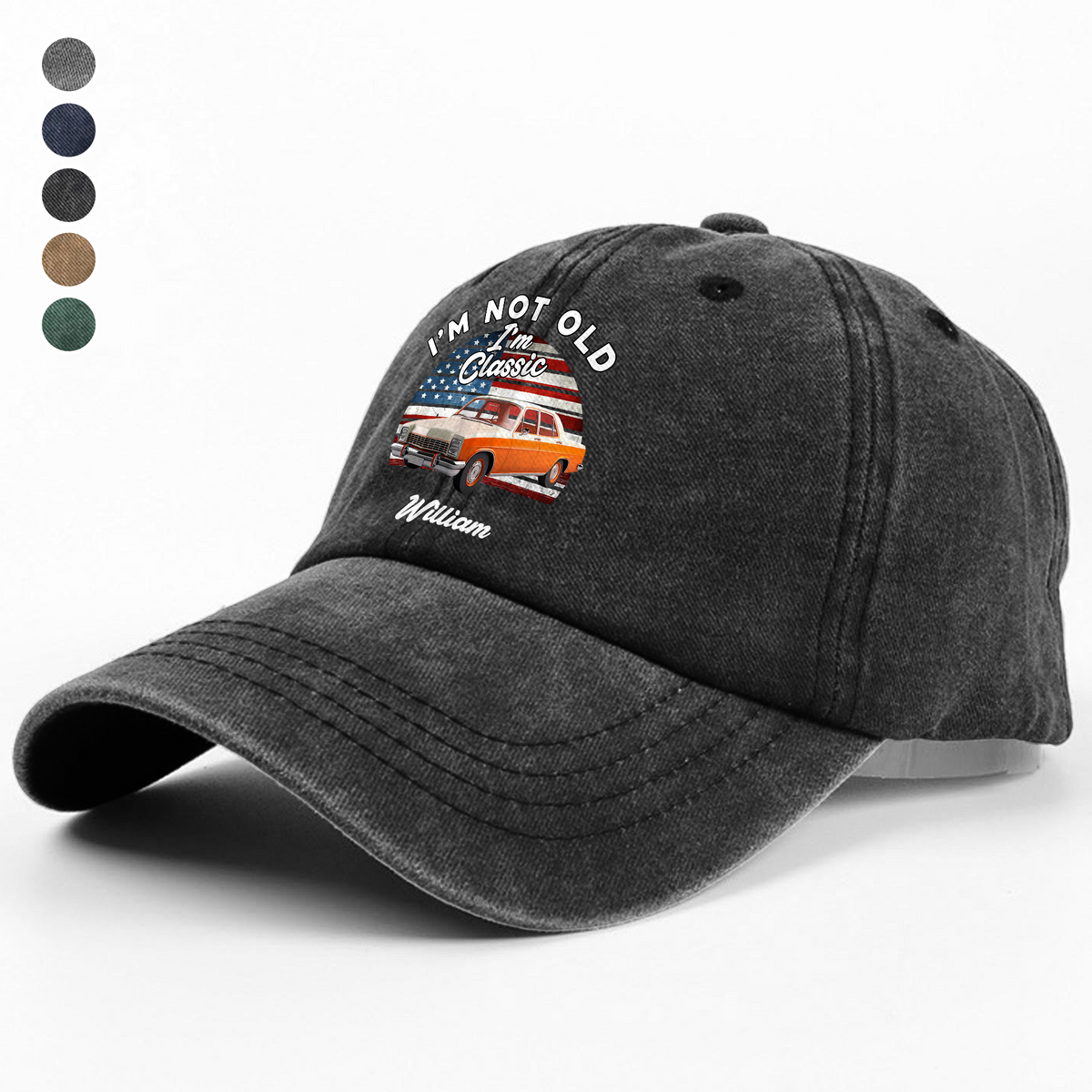 Custom Photo I'm Not Old I'm Classic Washed Denim Baseball Cap CH07 896430