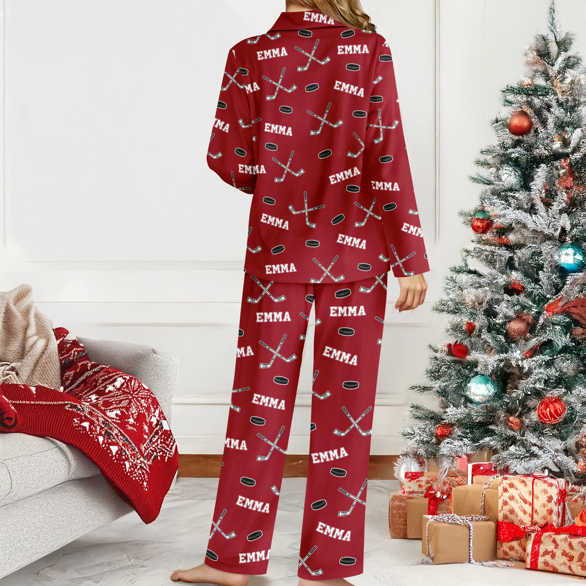 Hockey Custom Name - Personalized Pajamas Gift For Hockey Lovers HO82 900206