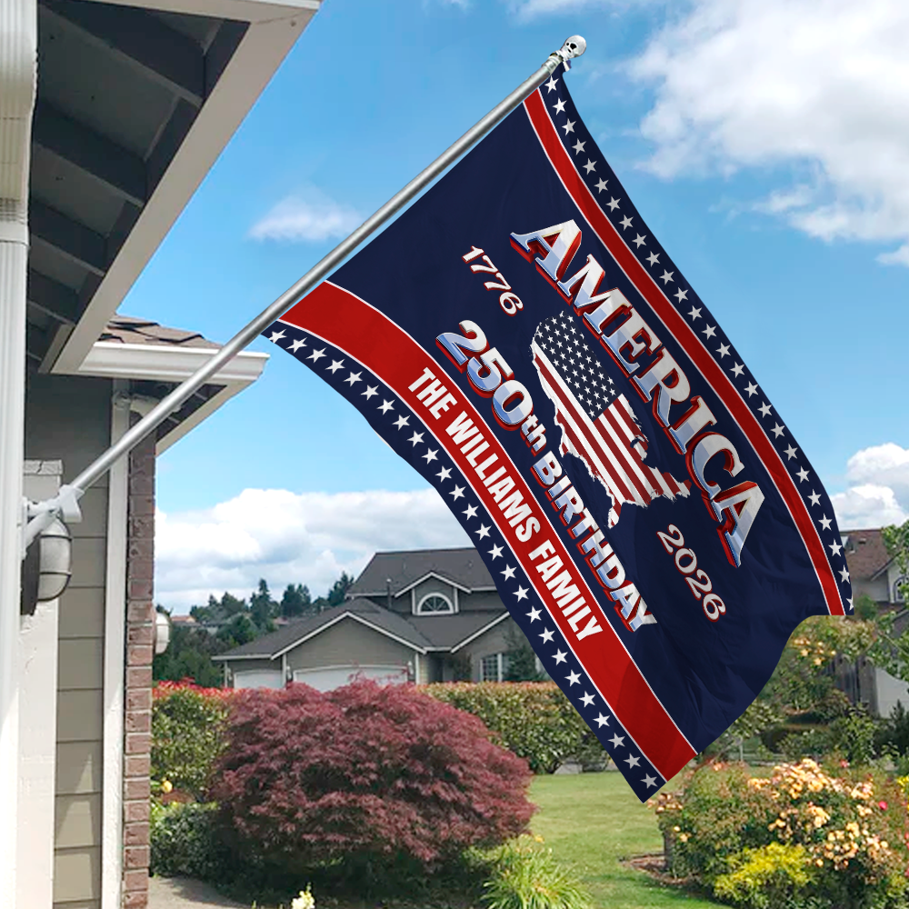 Custom Name 250th Anniversary USA House Flag HO82 901192