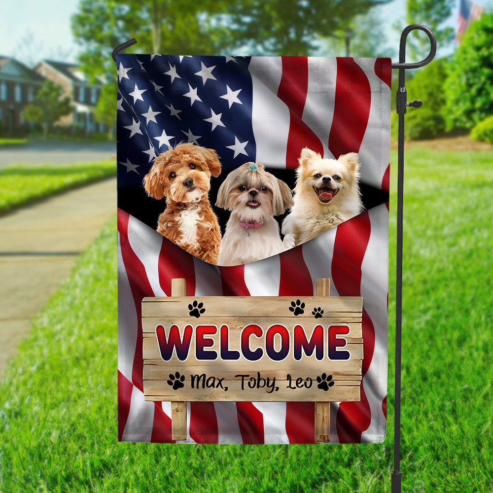 Welcome Dog American - Personalized Garden Flag, Gift For Dog Lovers CH07 896020