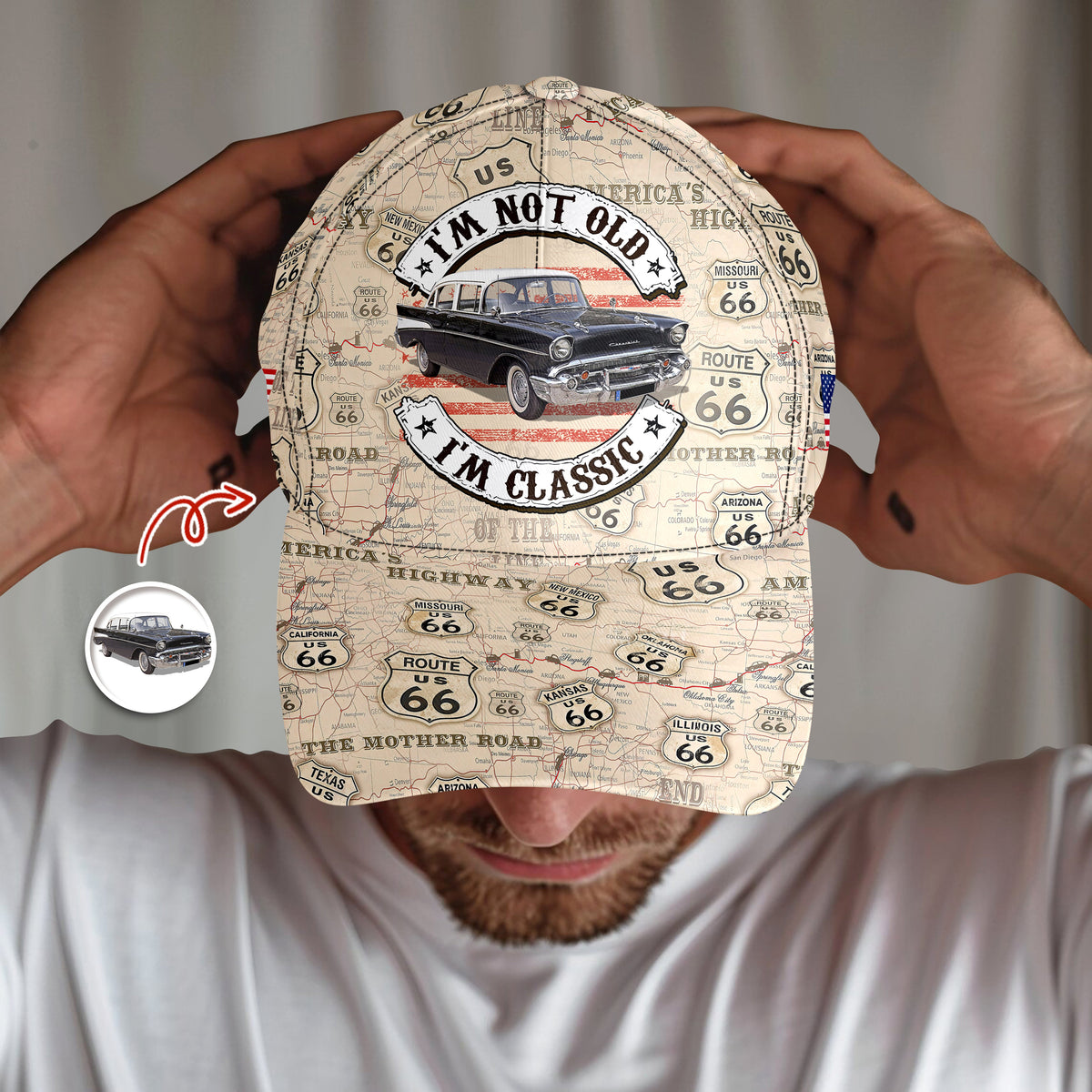 This Is How I Roll - Custom Vehicle Photo Upload Car Route 66 Classic Cap CH07 896384