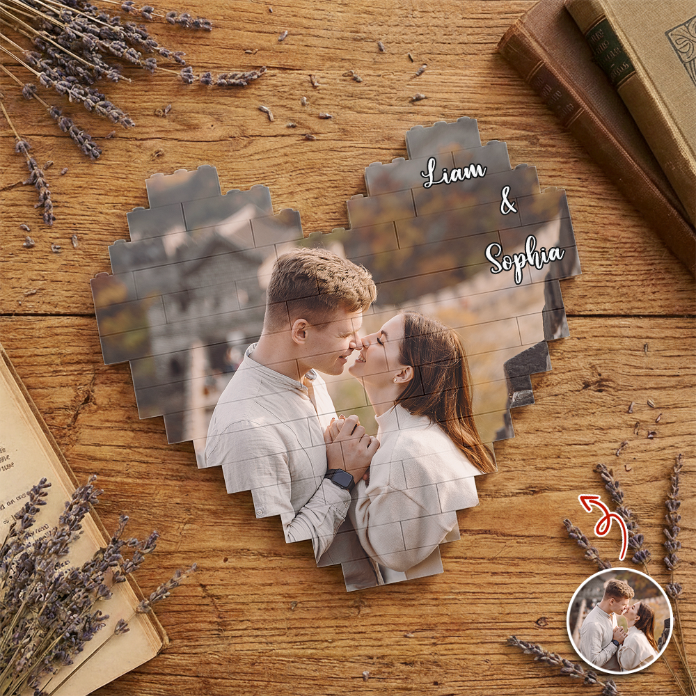 Custom Couple Photo Building Brick Blocks Valentine Gifts, Anniversary Gifts CH07 899848