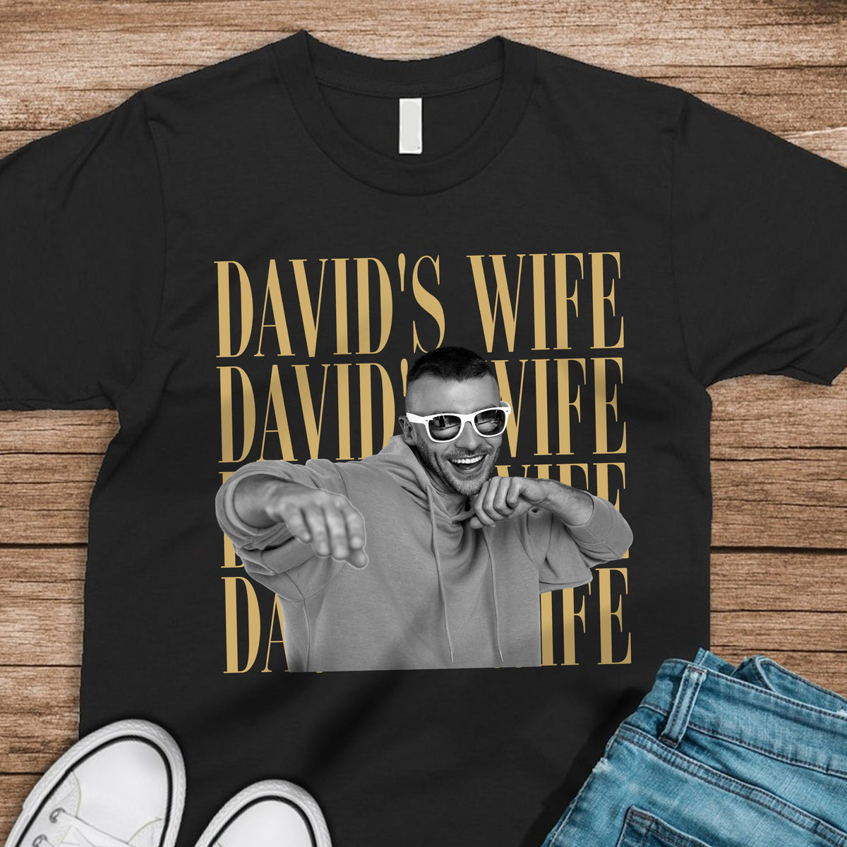 Custom Vintage Photo Wife, Husband Dark Shirt - Personalized Anniversary Gift HA75 921584