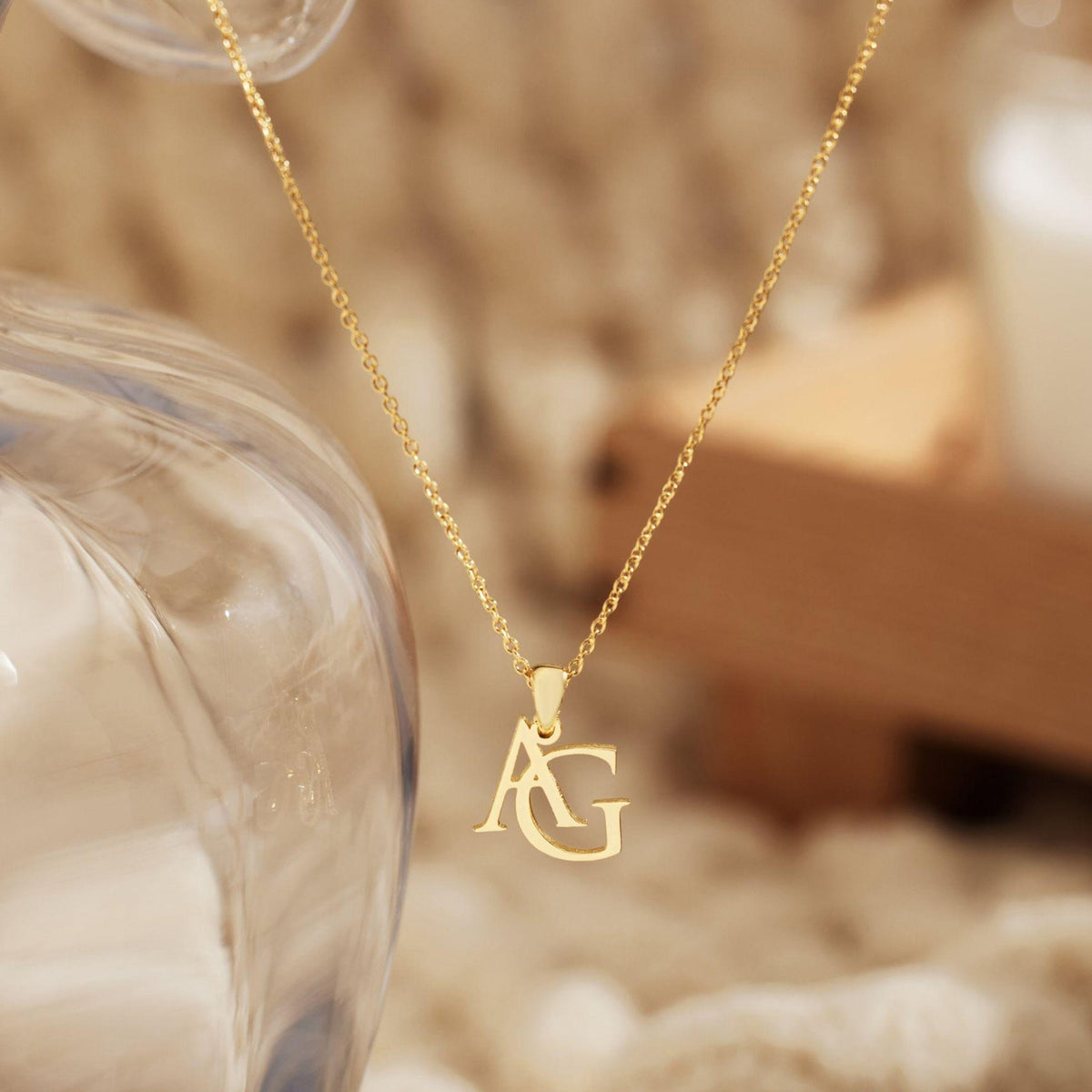 Custom Initial Necklace, Two Letter Necklace, Personalized Double Initial Necklace, Couple Gift for Her HA75 898600