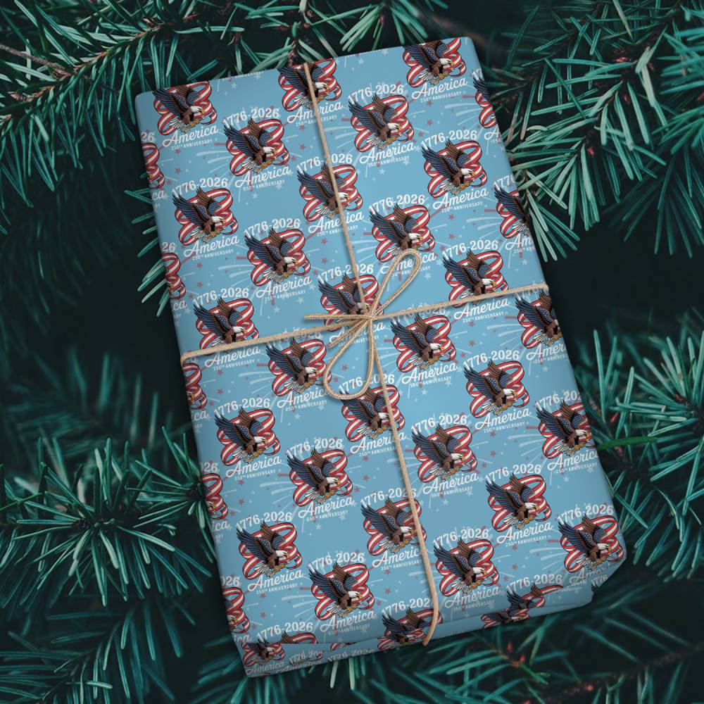 America 250Th Anniversary 1776-2026 Eagle Us Flag Wrapping Paper HO82 900612