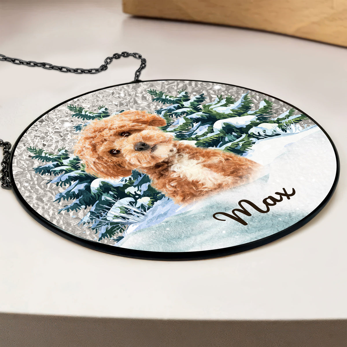Custom Photo Dog Stained Glass Suncatcher For Christmas HA75 897056