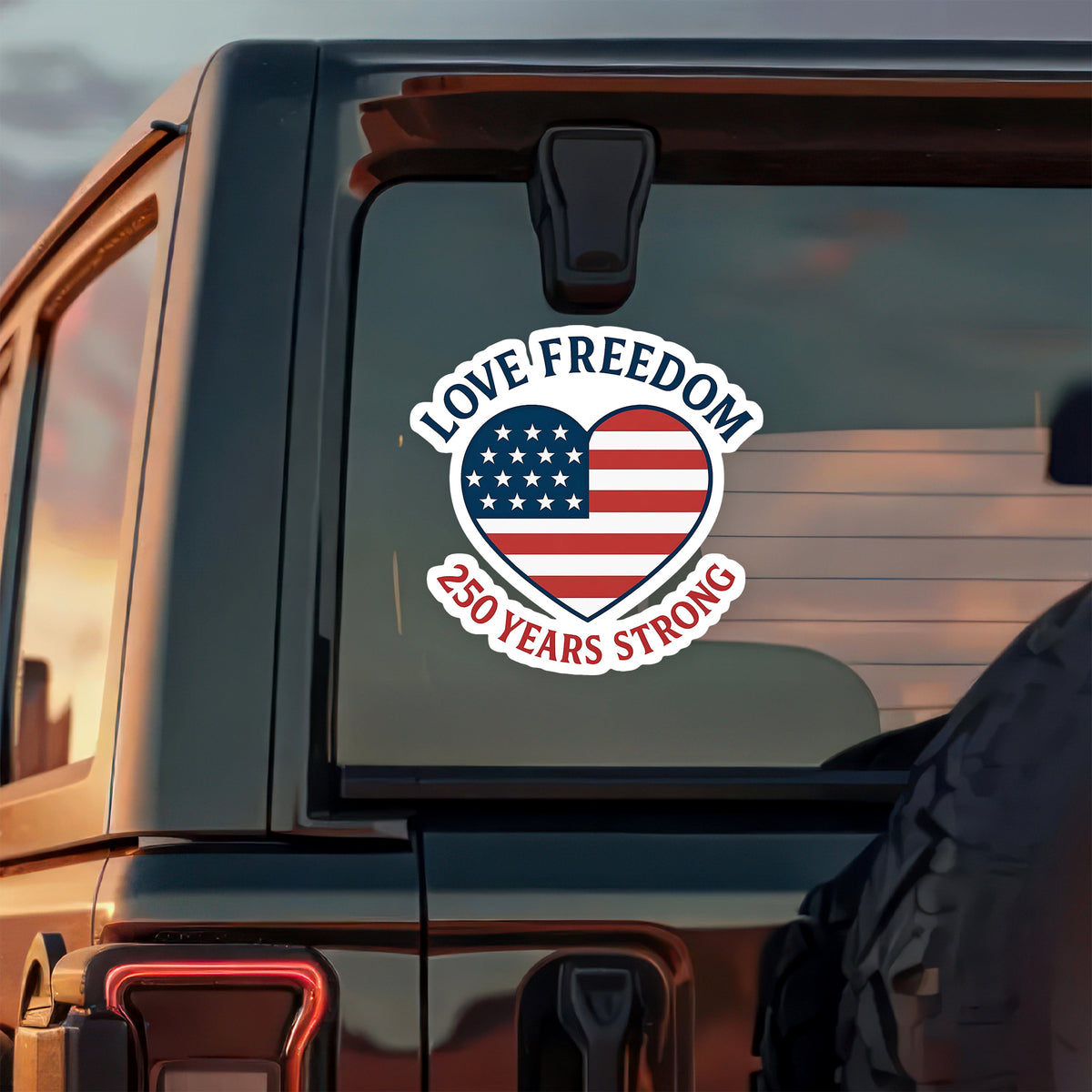 Love Freedom - 250 Years Strong Car Window Decal Sticker LM32 895827