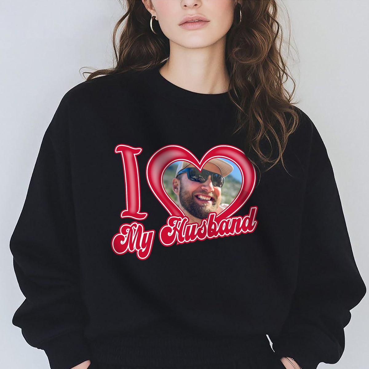 Custom Photo I Love My Girlfriend, Boyfriend, Wife, Husband Dark Shirt Ha75 920104
