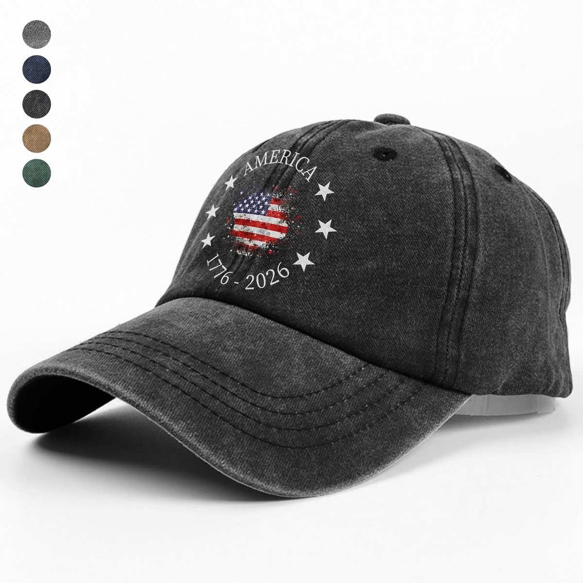 America 1776-2026 250 Years Anniversary Vintage Washed Denim Baseball Cap LM32 899465