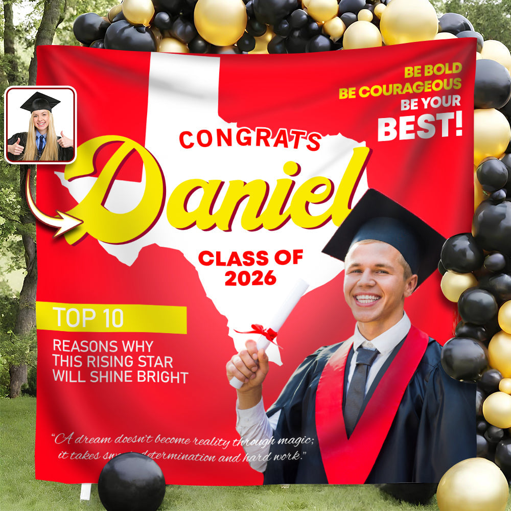 Custom Photo Graduation With US States Grad Of The Year 2026 Backdrop LM32 899217