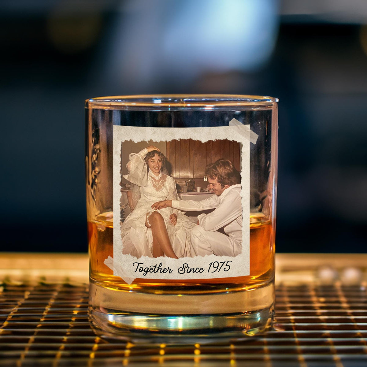 Personalized Gift for Father of the Bride, Father of the Groom, Custom Photo Whiskey Glass, Wedding Keepsake CH07 910814
