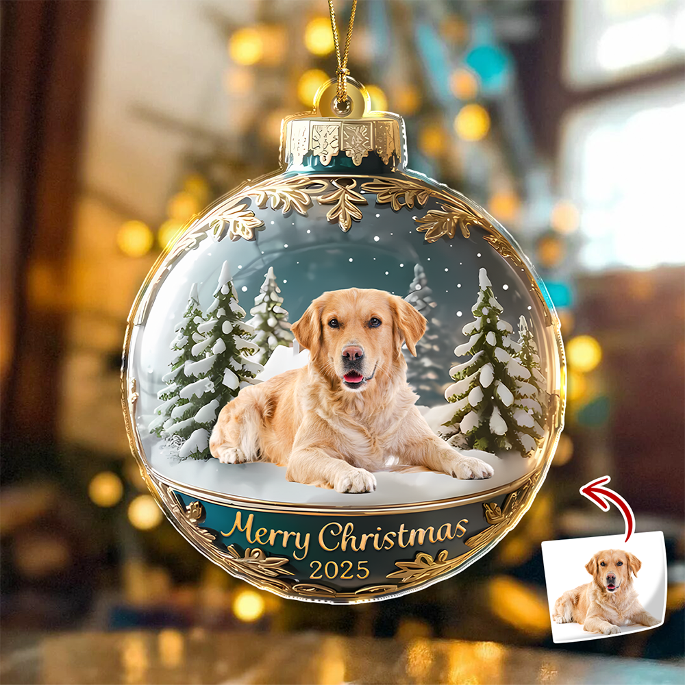 Custom Dog Cat Photo Acrylic Ornament Christmas Gift For Dog Cat Lovers HA75 898378