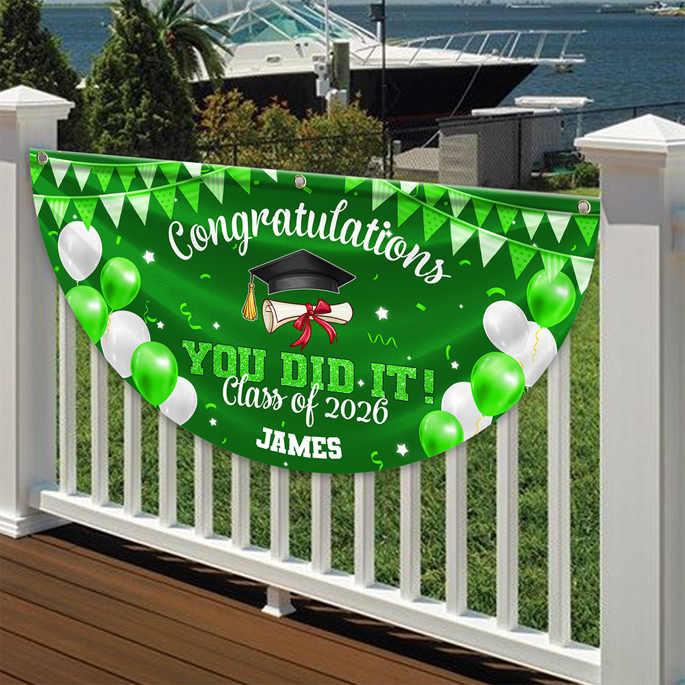 Congratulation You Did It Non-Pleated Fan Flag Graduation's Day TH10 898743
