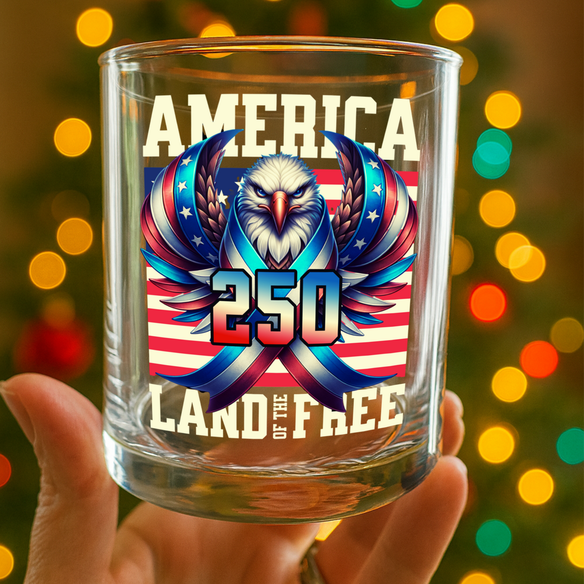 America 250 USA Freedom Liberty Whiskey Glass HA75 897290