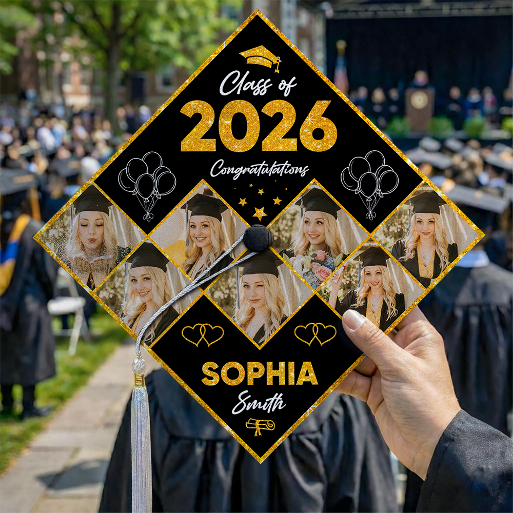 Custom Photo Class Of 2026 Congratulations Graduation Cap Topper, Gift for Graduation HA75 920816