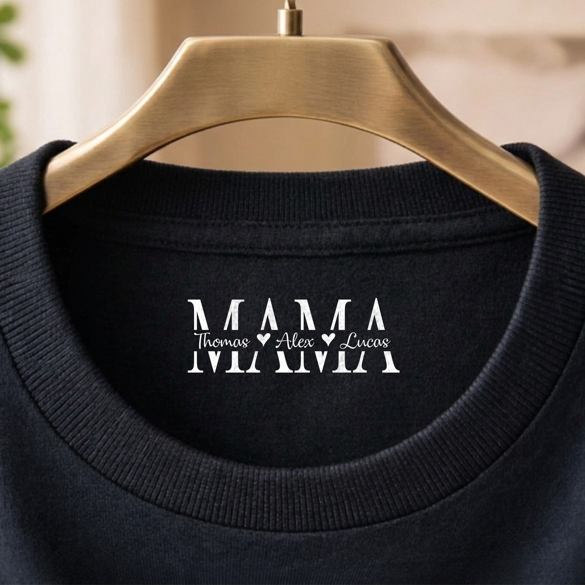 Personalized Mom Neck Print Shirt With Kid Name, Mothers Day Gift CH07 910928