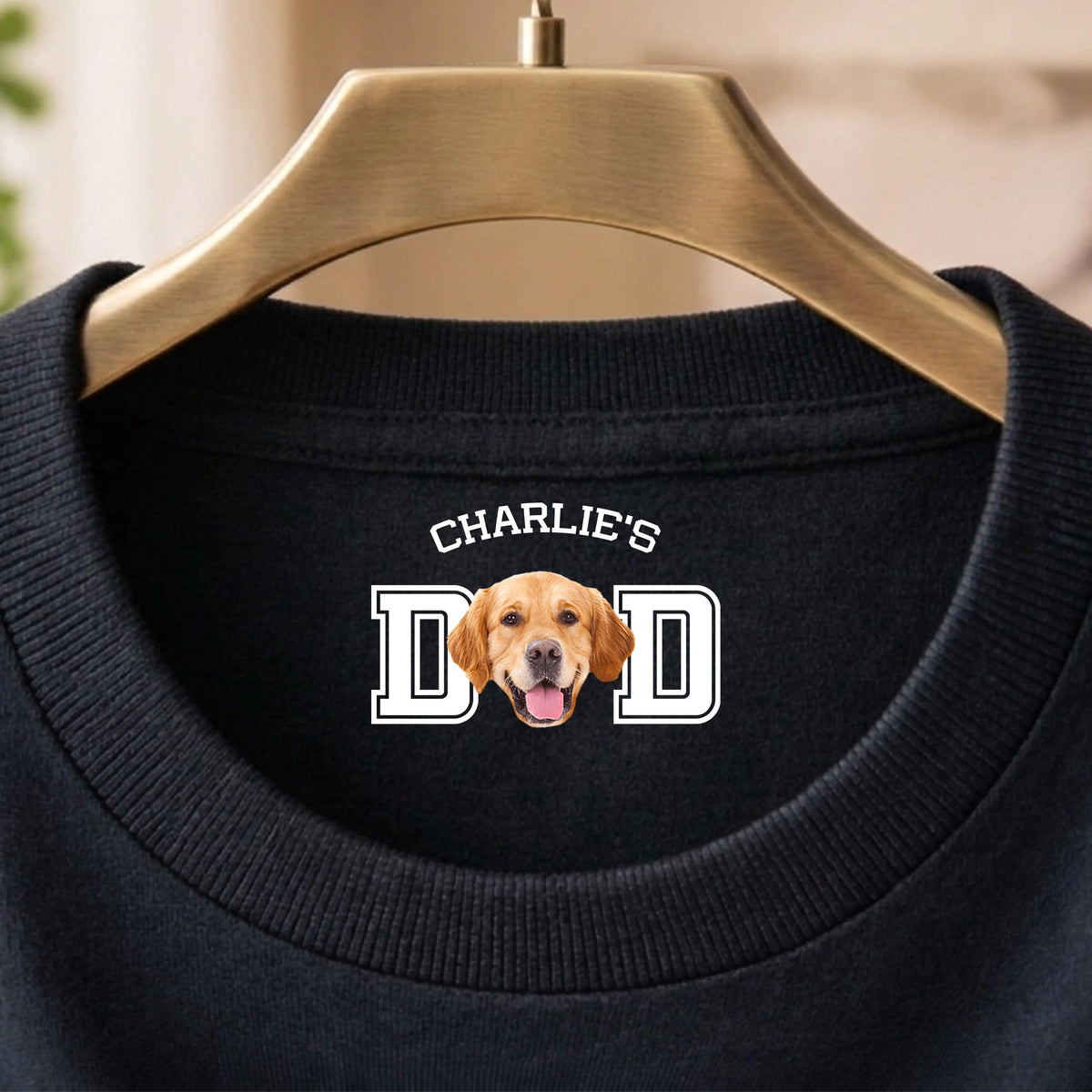 Custom Photo Dog Cat Dad Mom Neck Print Back Shirt LM32 899409