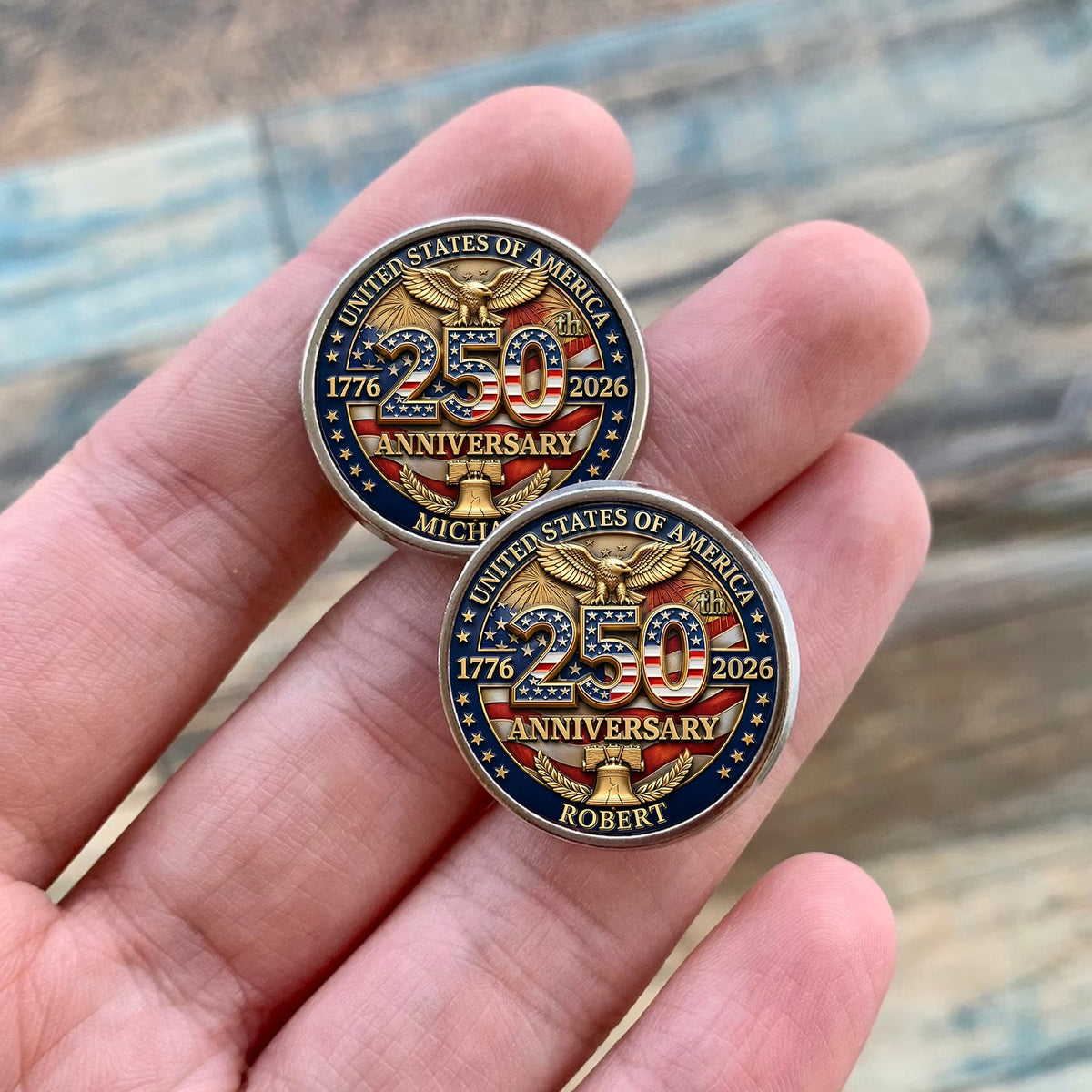 Custom Name American 250 Years Of Freedom Anniversary 1776-2026 Eagle Lapel Pin LM32 899565