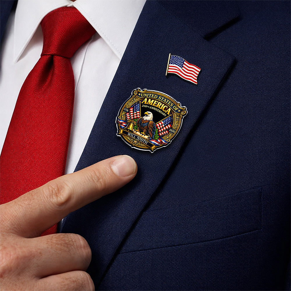 Custom Name Celebrate USA 250th Anniversary Acrylic Pin CH07 911056