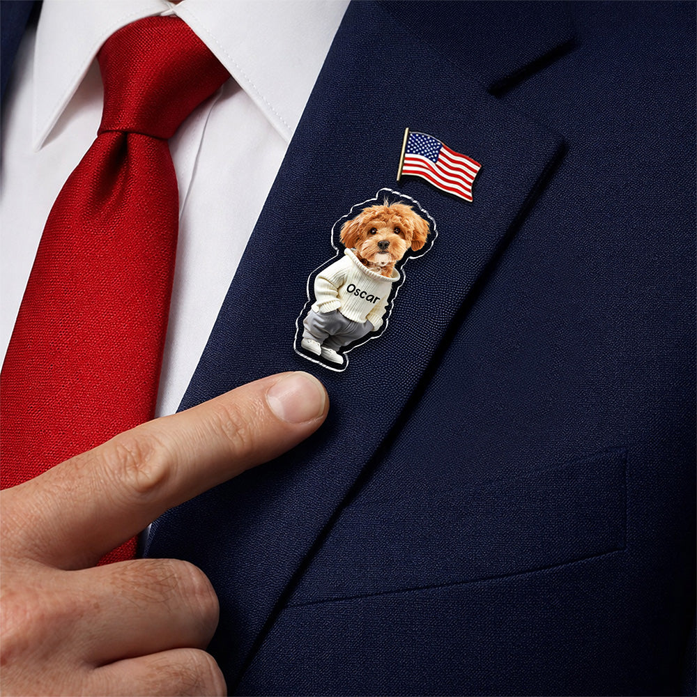 Custom Face Cute Dog Acrylic Pin For Dog Dad Dog Mom CH07 911074