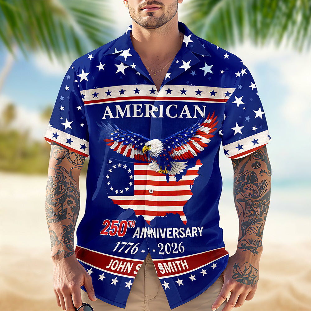 Custom Name American 250Th Anniversary Eagle Flag Hawaii Shirt TH10 898715