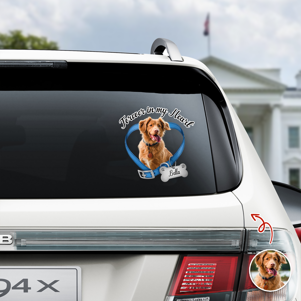 Custom Photo Forever In My Heart Memorial Car Window Decal Sticker CH07 899600