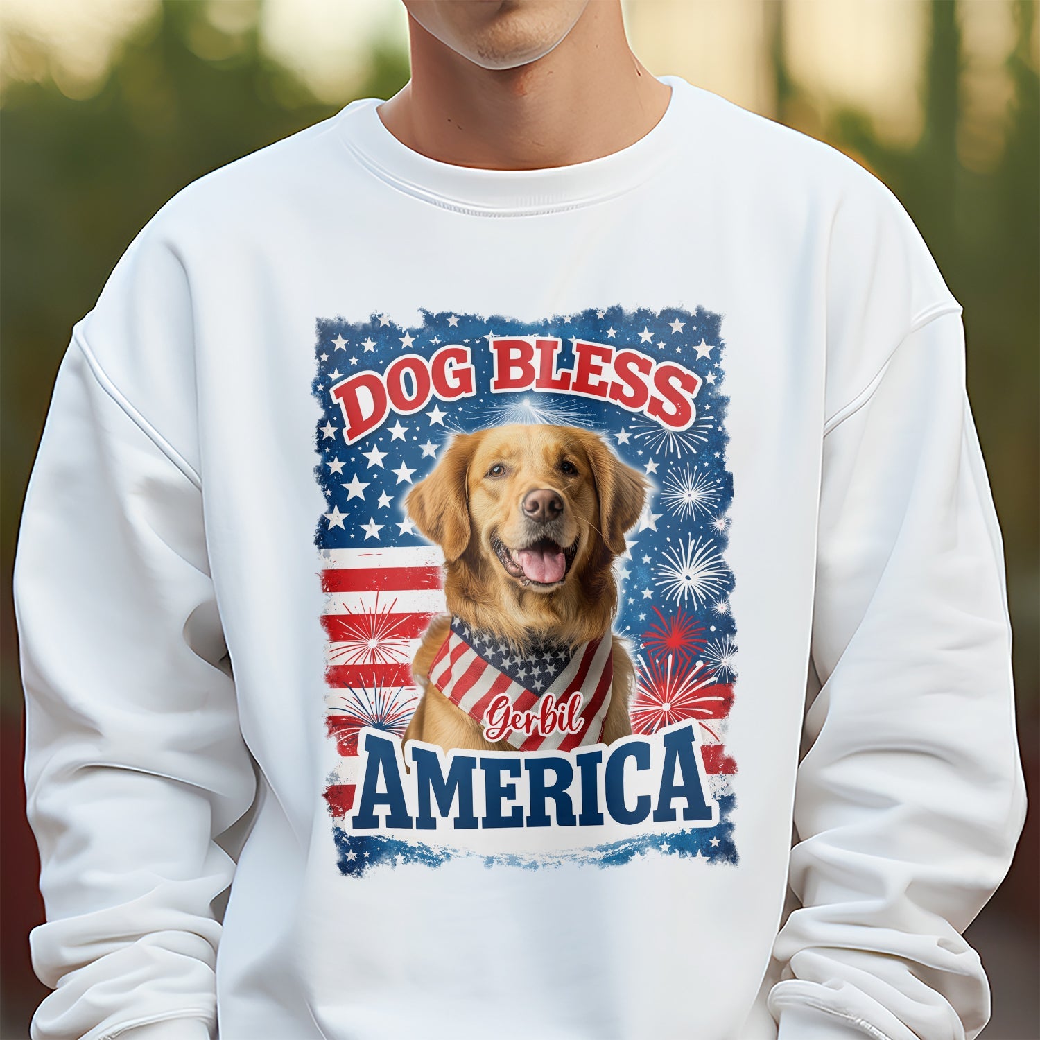 Custom Photo Dog Bless America White Shirt For Dog Lover TH10 898577