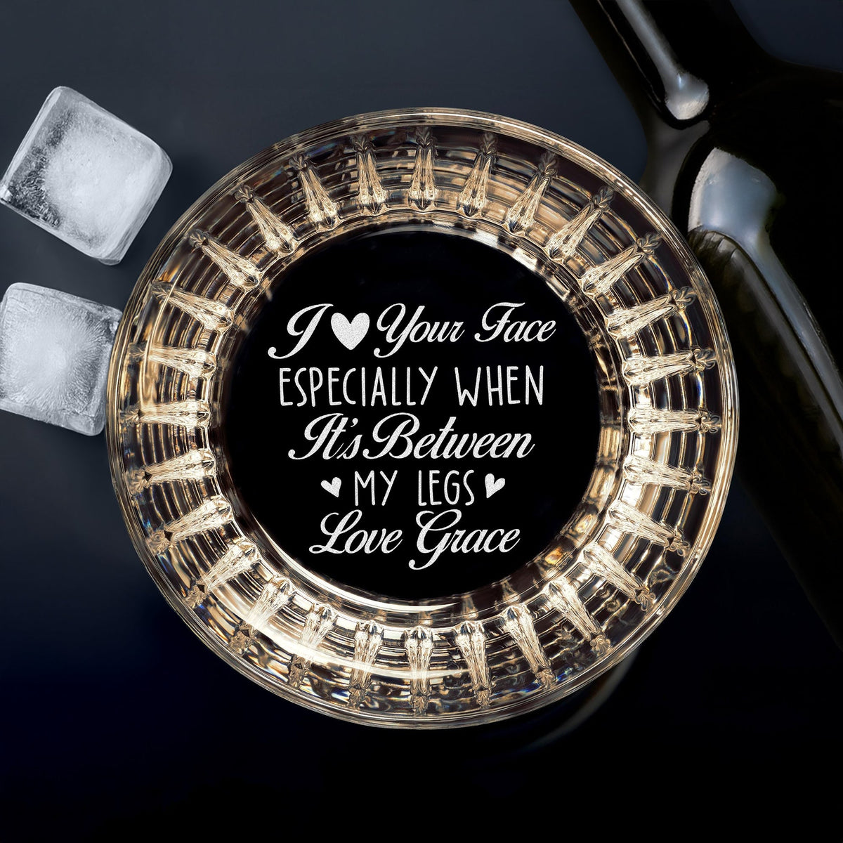 Custom Name I Love Your Face Personalized Engraved Lines Whiskey Glass Valentine Gift HA75 898724