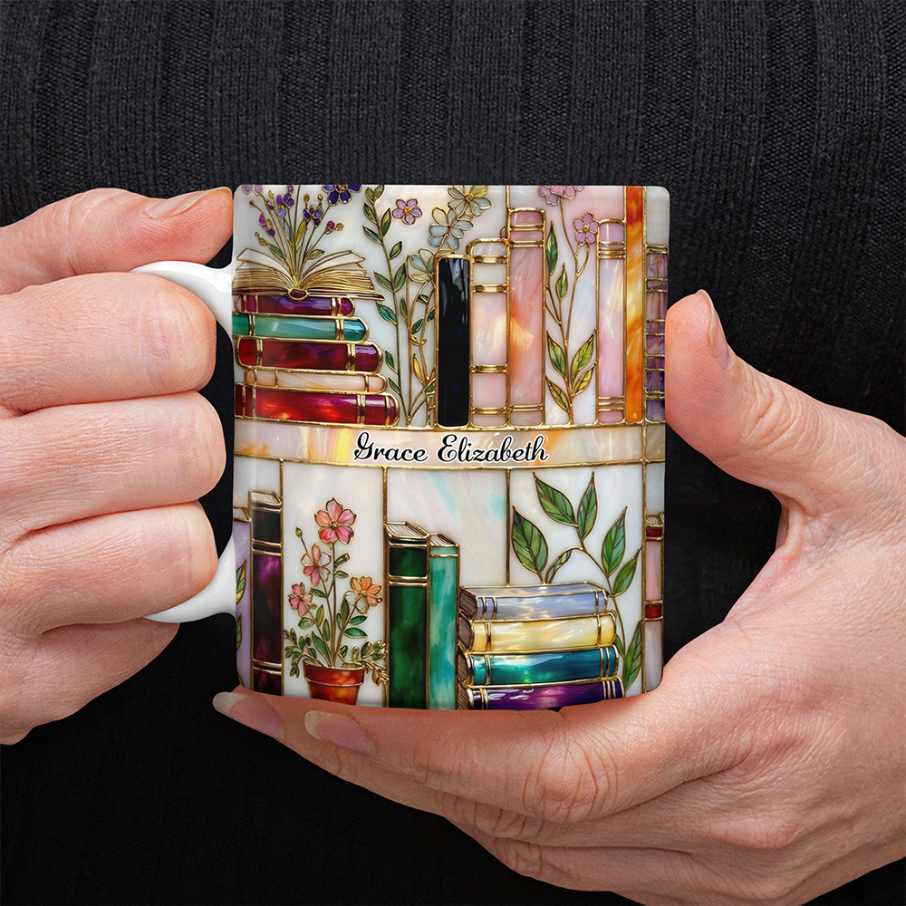 Custom Name Floral Book Mug Personalized Gift For Book Lovers TH10 898765