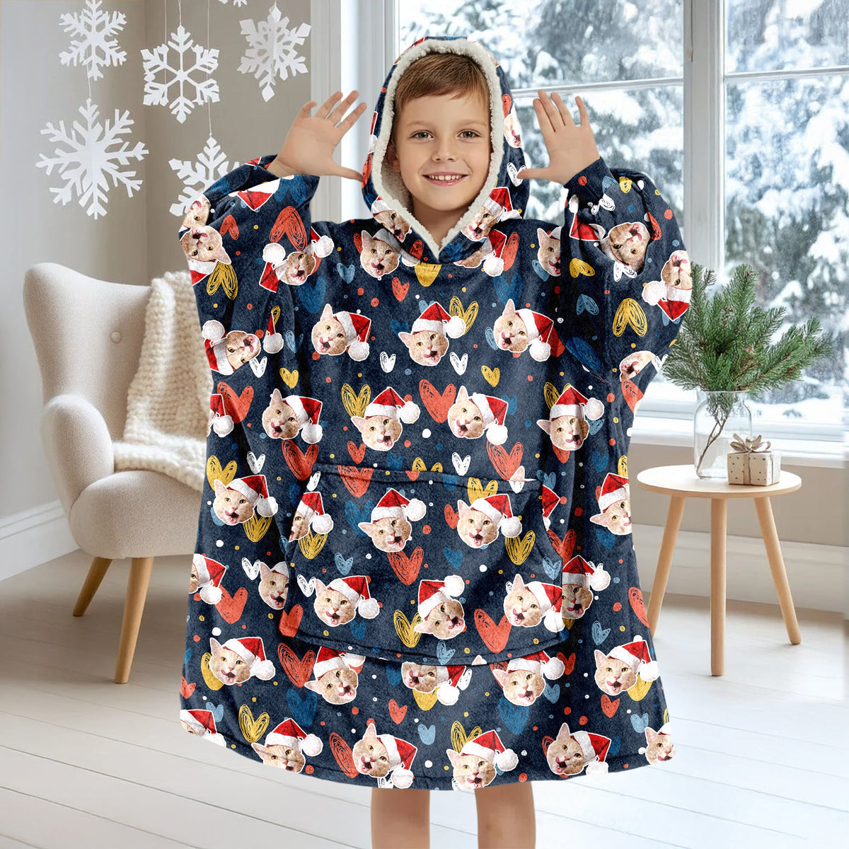 Custom Face Photo Dog Cat Hoodie Blanket  For Dog Cat Lovers HA75 898282