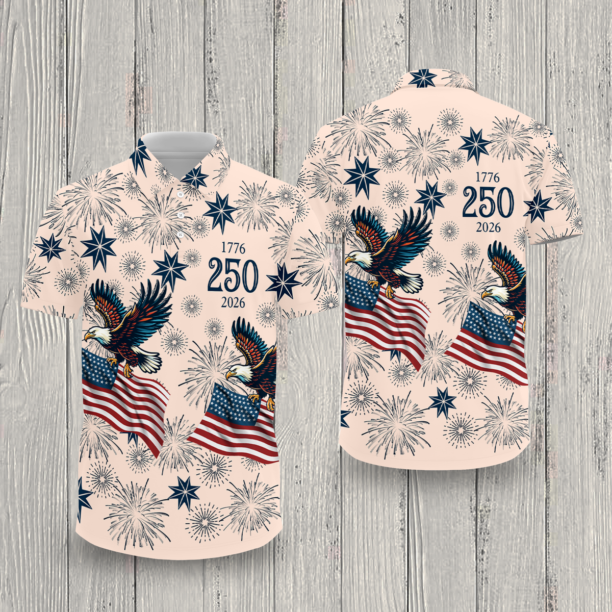 USA 250 Anniversary Eagle 1776-2026 Polo Shirt CH07 910434