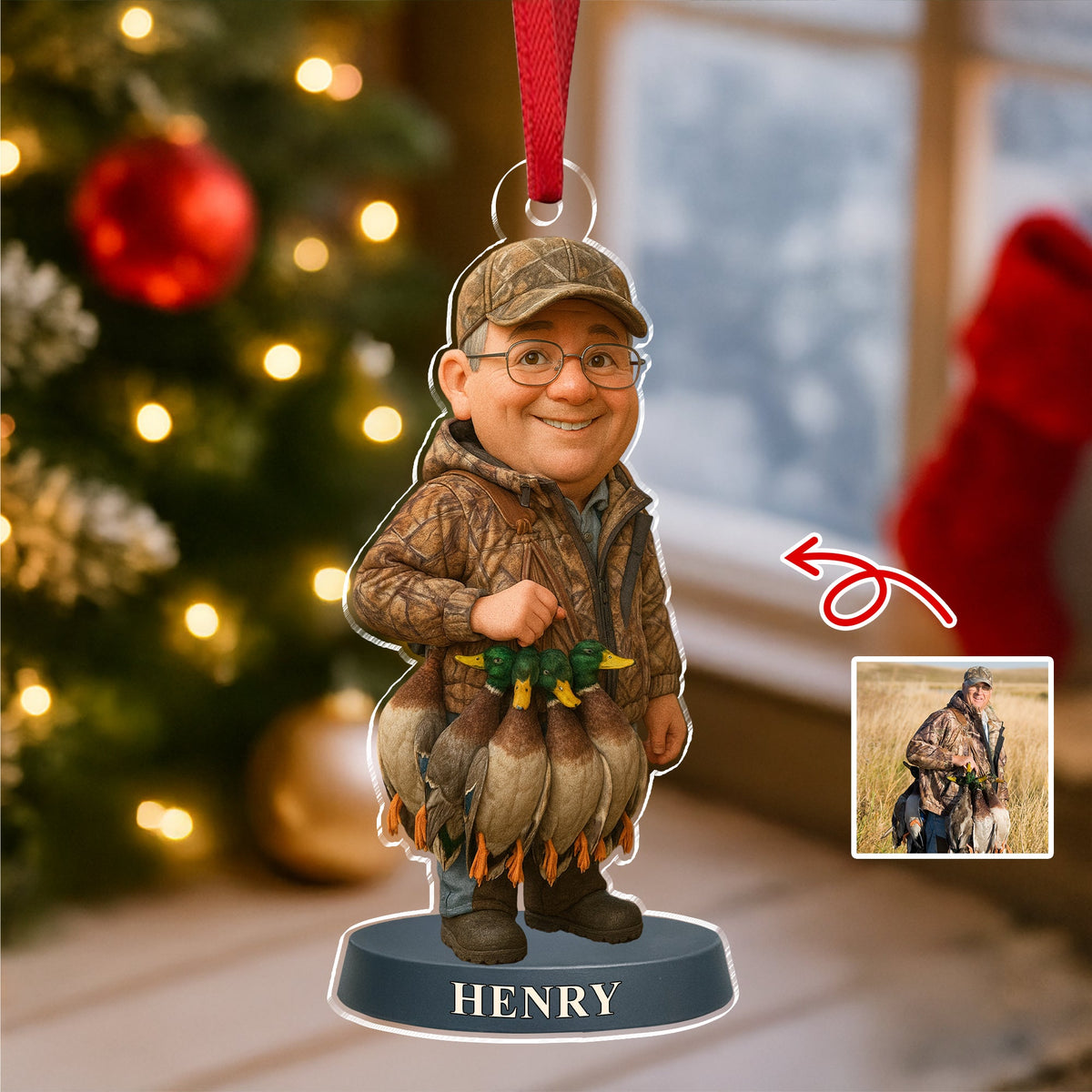 Custom Photo Hunting 3D Effect Figure Art Acrylic Ornament For Duck Hunter HA75 898122