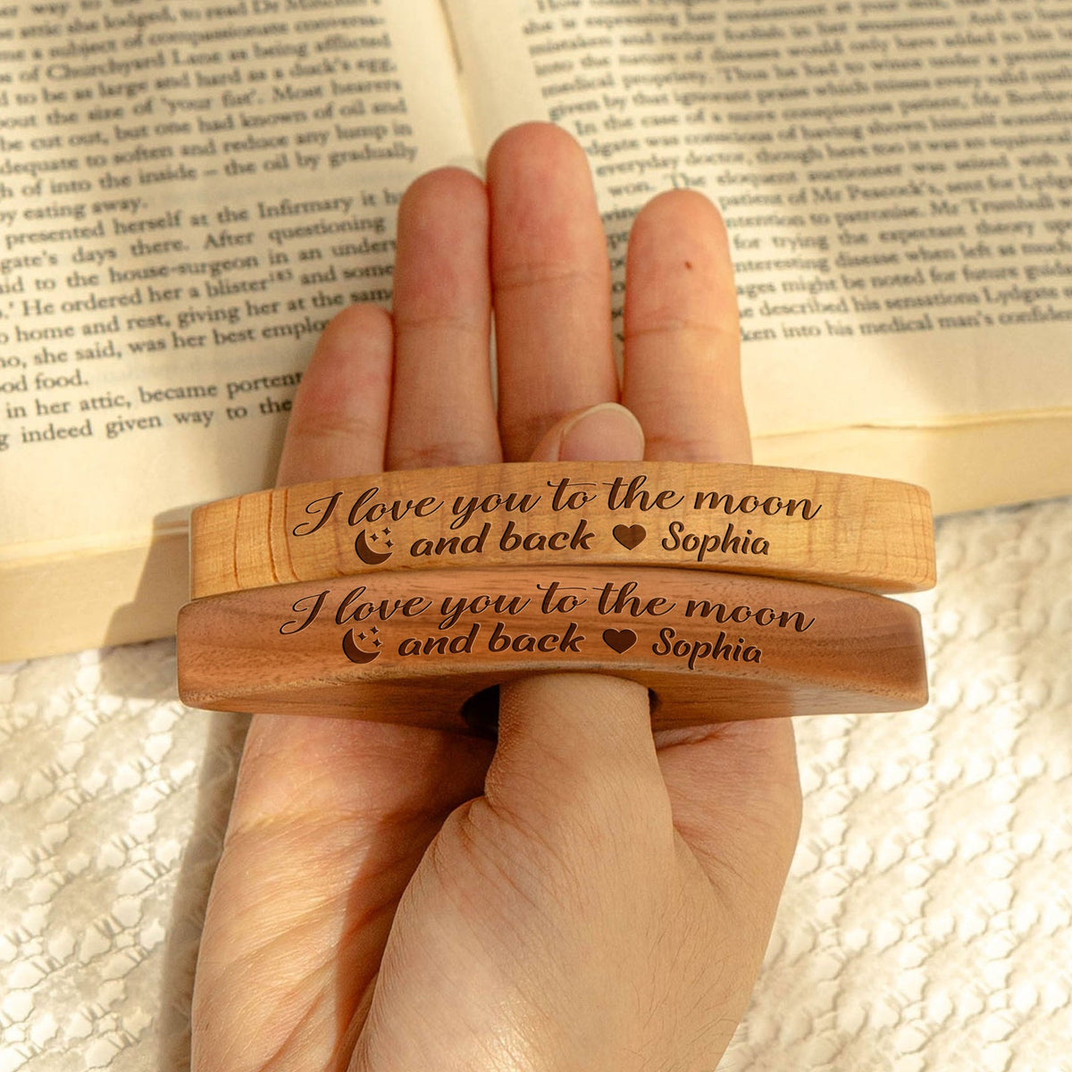 I Love You To The Moon And Back - Personalized Book Page Holder Gift For Girlfriend Love Book CH07 899550