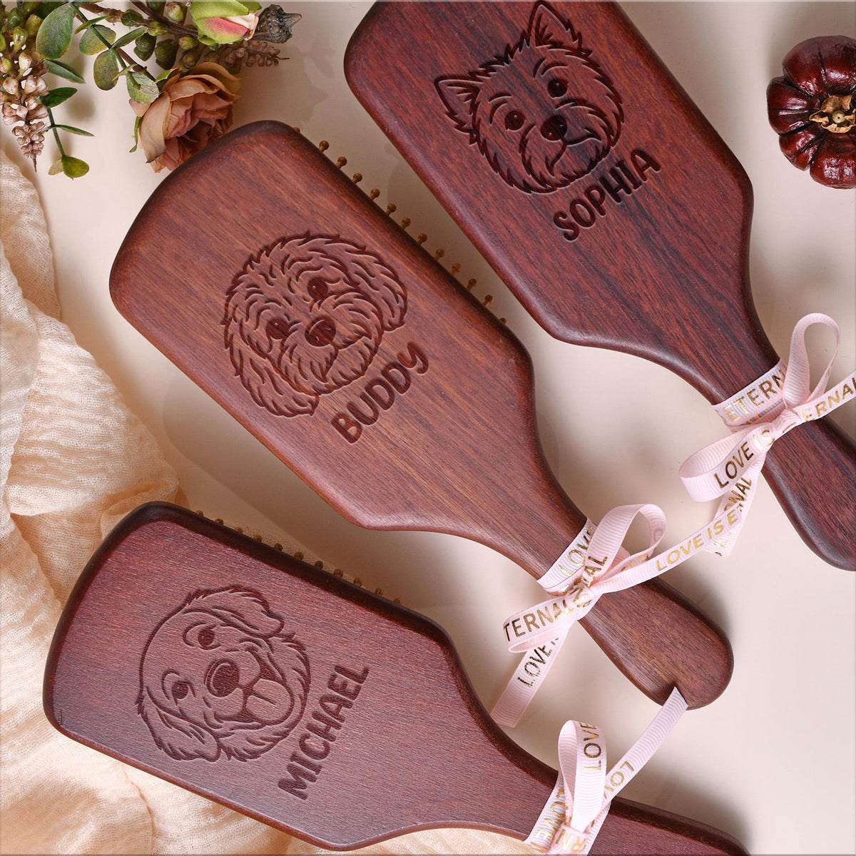 Custom Dog Cat Photo Engraved Bamboo Comb Gift For Dog Cat Lovers, Birthday Gift LM32 897533