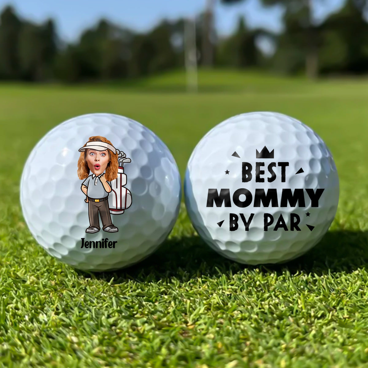 Custom Funny Face Best Dad Best Mom By Par Golf Ball HO82 900808