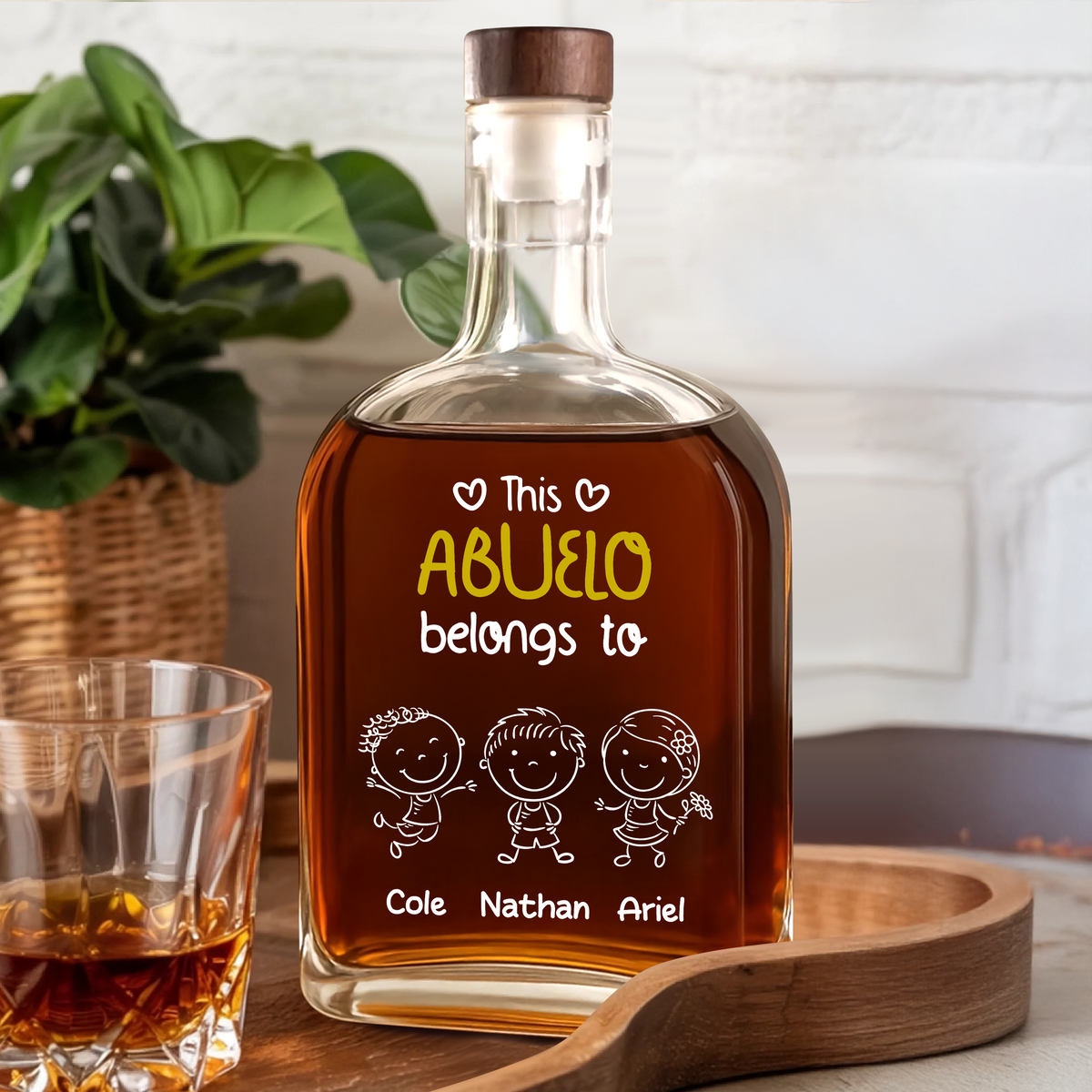 This Grandpa Belongs To Us - Personalized Custom Whiskey Bottle HO82 894470