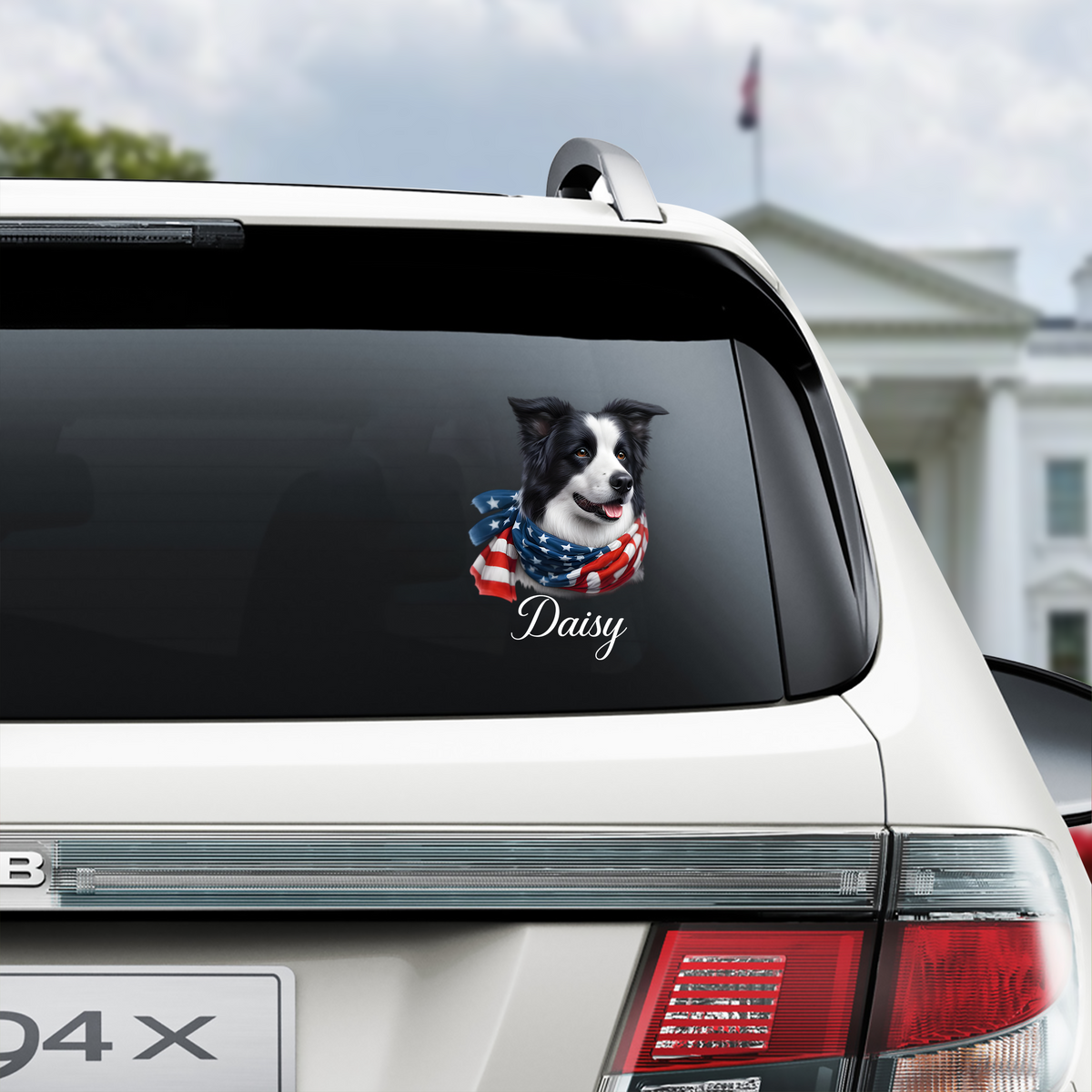 Personalized USA 250 Years Anniversary Patriotic Dog Portrait Car Window Decal LM32 897955