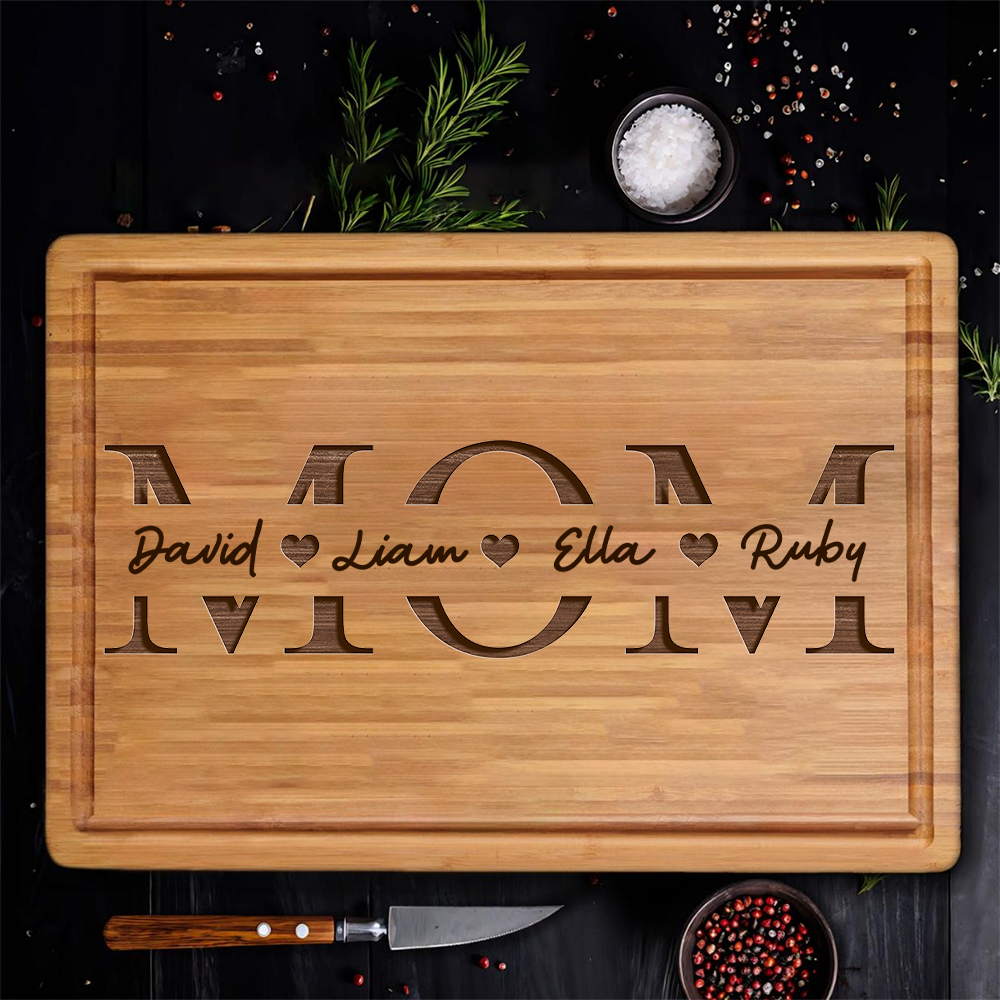 Custom Mom and Kids Names Cutting Board, Mother’s Day Gift for Mom TH10 898761